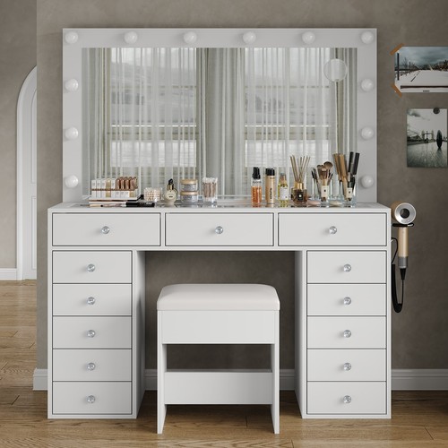 Makeup vanity with led mirror - makeup,
