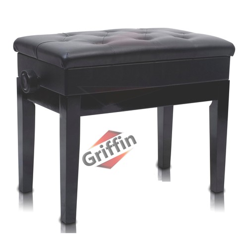 Griffin black leather - black, piano