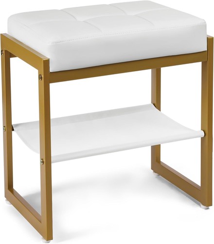 Vanity stool faux leather - vanity, stool,